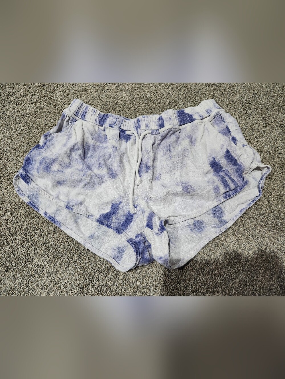 Rewash Linen Blend Shorts- Light Lavender Print - Size L